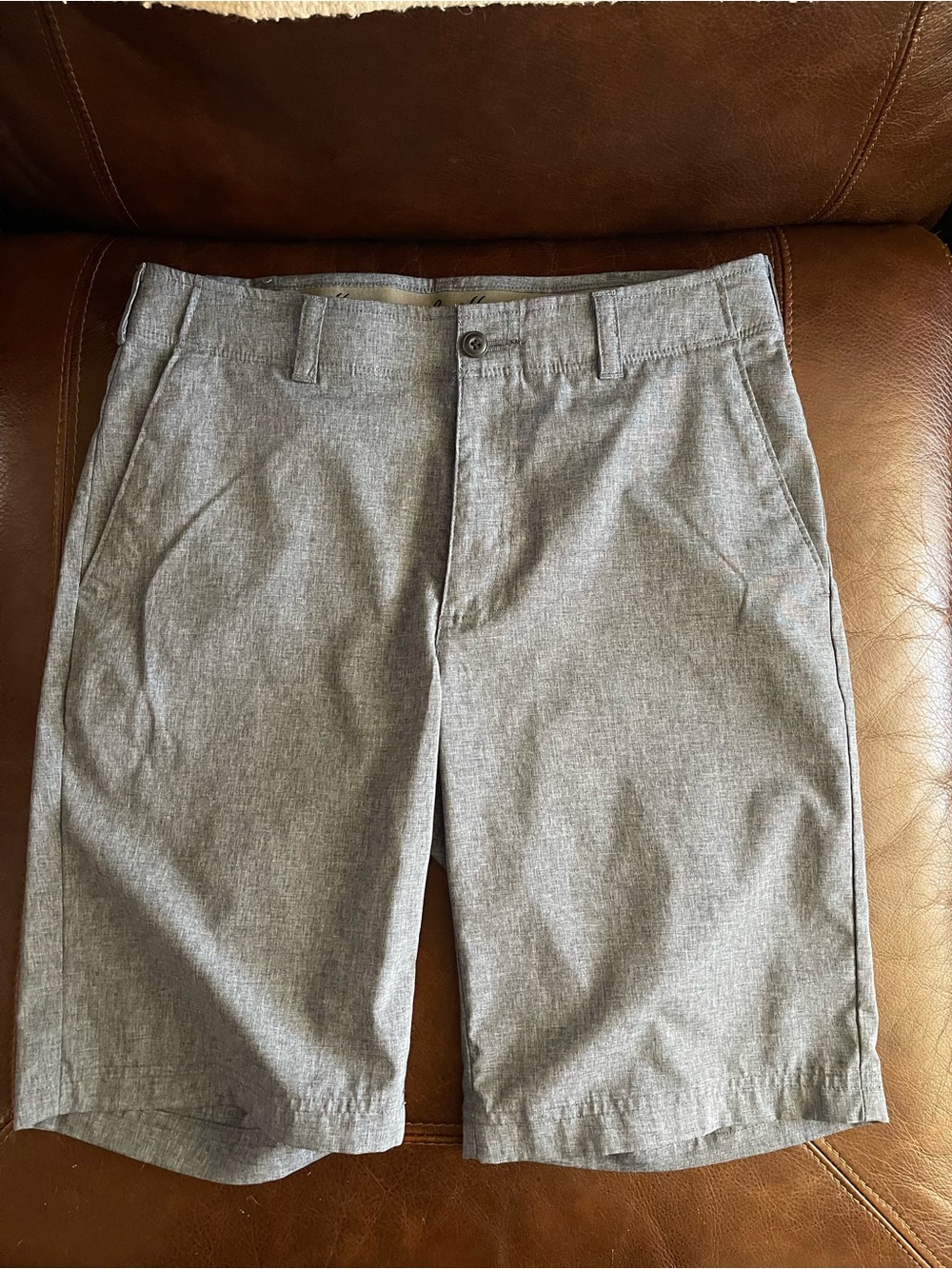 Hogan Men's Light Gray Flat-Front Shorts